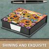 5D DIY Leather Gem Art Sticky Note Holder Mosaic Kit Diamond Art Note Box Self Adhesive Crystal Note Box for Desktop Decoration