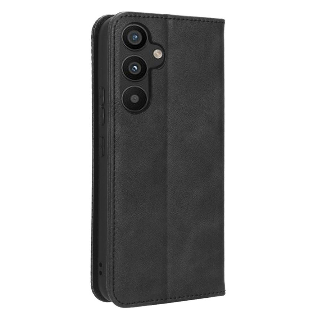 Für Samsung Galaxy A34 5G Sturzsichere Handyhülle Ständer Retro-Textur Aufgedrucktes Muster Magnetisch Selbstschließend Klappbar Leder Brieftasche Handyhülle
