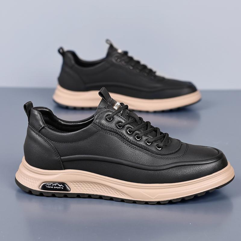 Hochwertige Marken Herren Sport-Freizeitschuhe Dicksohlige Leder Oxford Schuhe Modische Herren Arbeitskleidung Freizeitschuhe