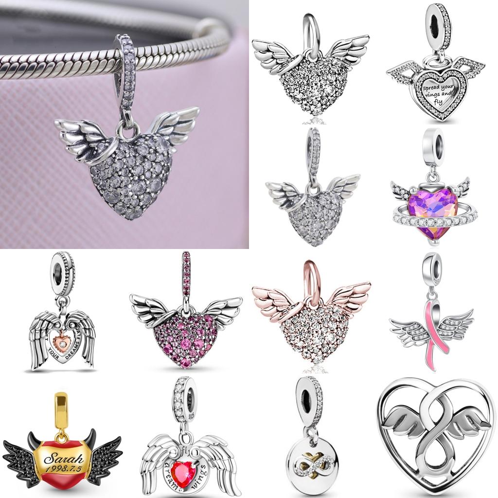 New Copper Angel Wings Charm Beads Fit Original Women Copper Bracelet Diy Jewelry Gifts