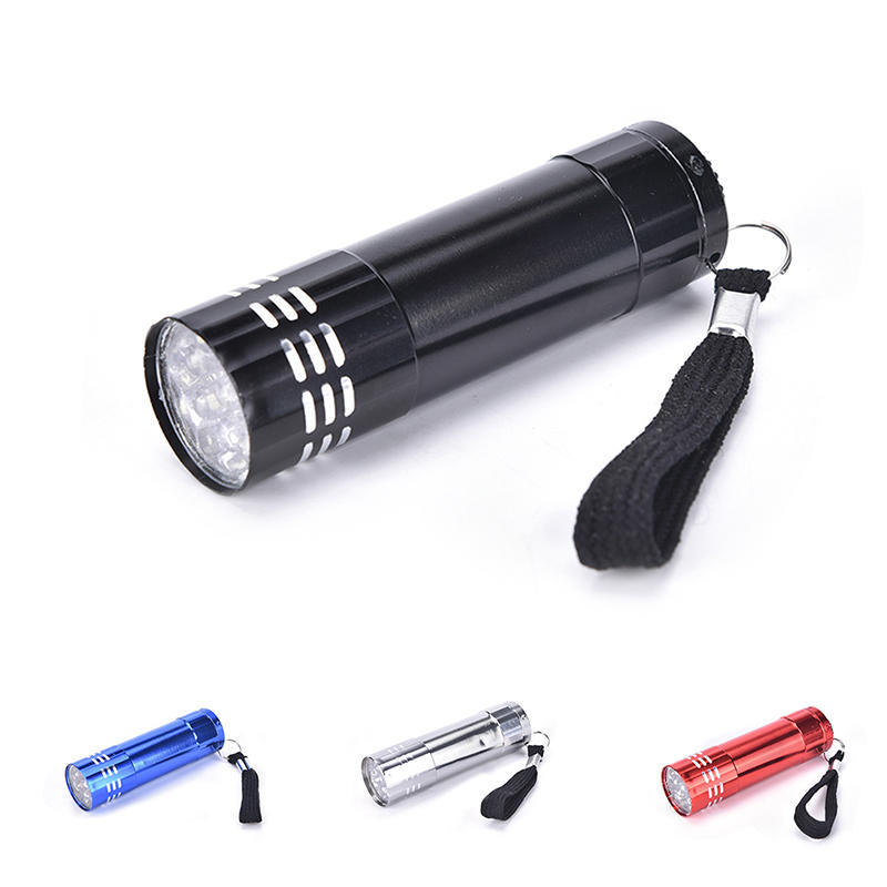 Mini Uv Ultra Violet 9 Led Flashlight Blacklight Light Inspection Lamp Torch