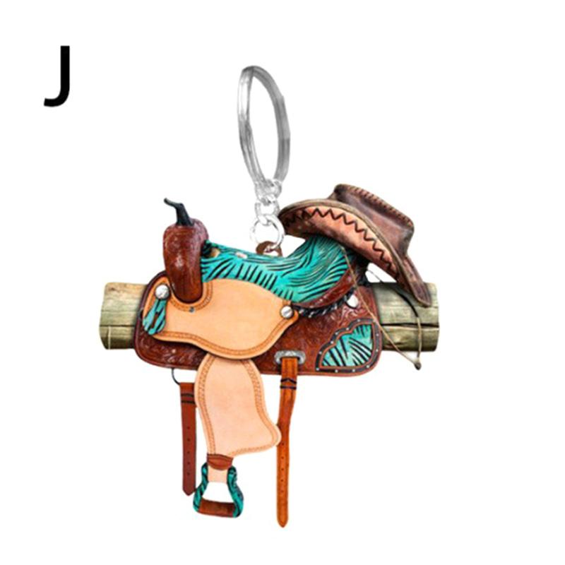 Saddle Shape Acrylic Key Ring Mini Key Chain Hook  Western Cowboy Saddle Acrylic Pendant For Horses Lover Gift Decoration