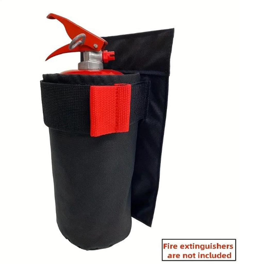Car fire extinguisher organizer Durable trunk storage bag and seat back bracket for storing fire extinguishers in vehicles