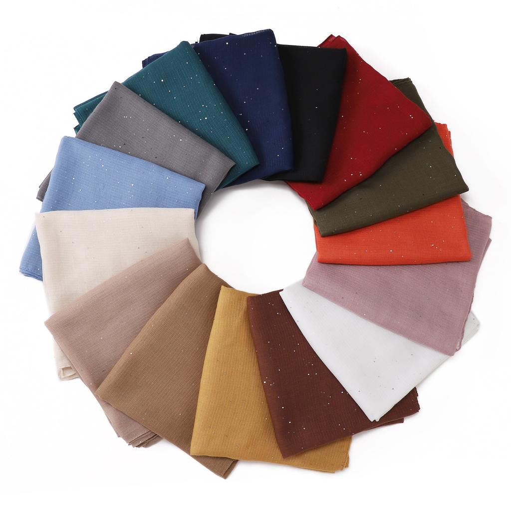 New Shiny Rayon Hijab Scarf For Woman Muslim Hijabs Shawls Cotton Linen Headband Fashion Long Wraps Female Islam Turban Scarves