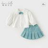 David Bella Girls' Half Skirt Set Spring New Children's College Style Two Piece Set Baby Girls' Children's Clothing