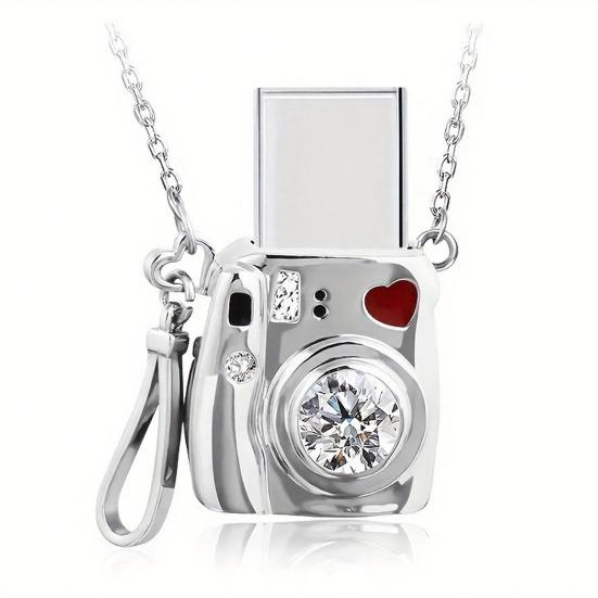 Mini Kamera Kolyeli Kolye Kişiye Özel Fotoğraflı Kolye Anı Takısı Kadınlar Kız Arkadaş Eş Fotoğrafçılık Severler İçin Hediyeler