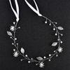 Gold Flower & Leaf Hair Band Alloy Floral Bridal Hair Accessories for Bridesmaid Wedding Party Balls