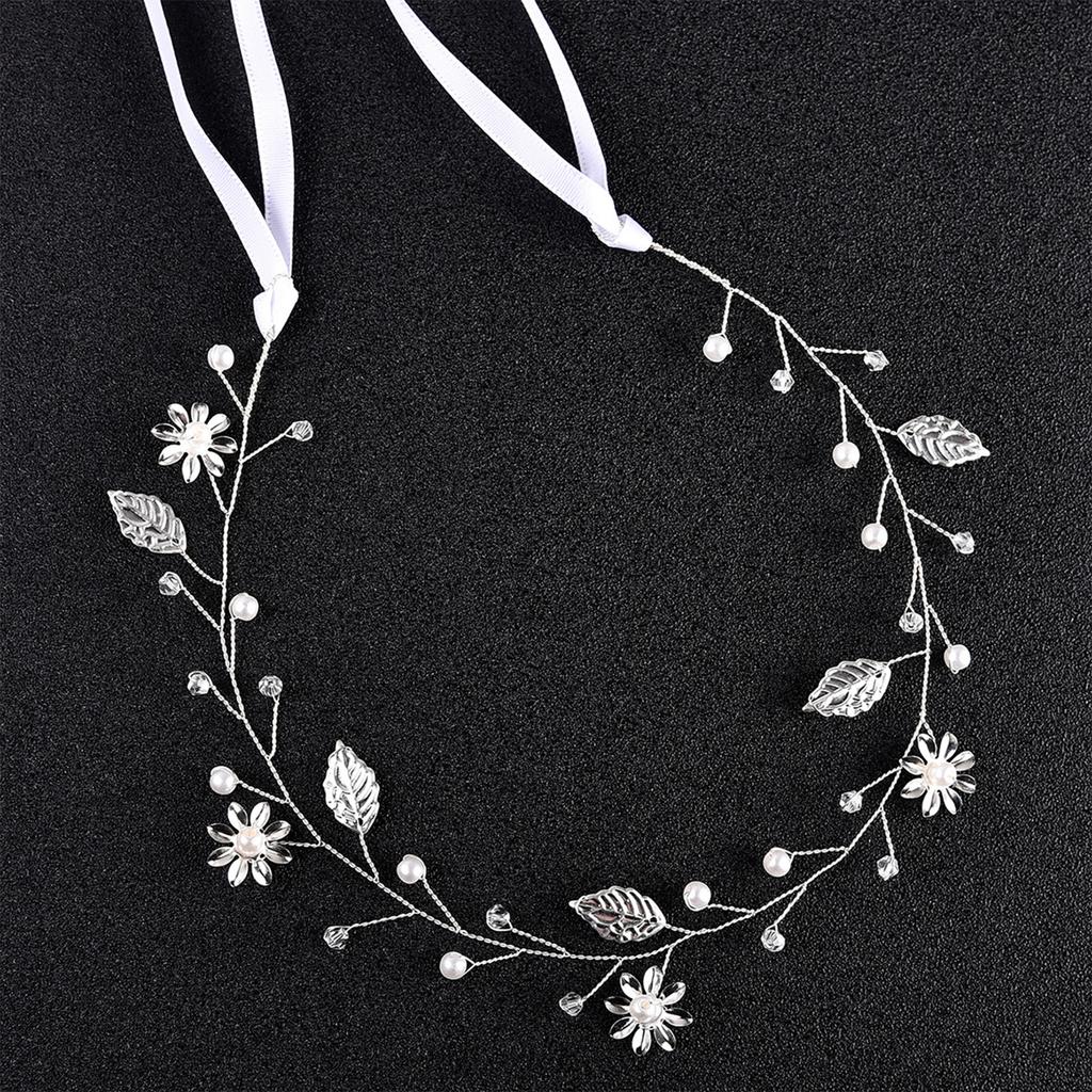 Gold Flower & Leaf Hair Band Alloy Floral Bridal Hair Accessories for Bridesmaid Wedding Party Balls