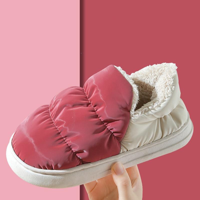 Módní Comwarm Kožešinové Sněhule Pro Ženy Módní Silná Platforma Zimní Boty Plyšová Bavlněná Obuv Vnitřní Venkovní Vodotěsné Teplé Domácí Boty