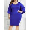 Women's Plus Size Fashion Bat Cloak Sexy Hollow Backless Trumpet Sleeve Bag Hip Dress