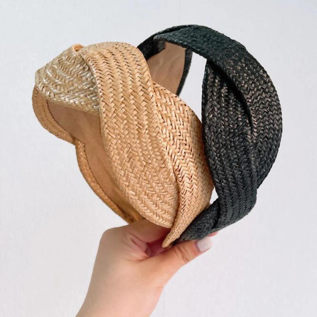 New Fashion Headband For Women Solid Color Turban Summer Handmade Braided Headwear Hair Accessories
