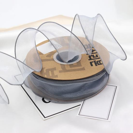 1 Roll Organza Ribbon Wavy Beautiful 2 Yard Multi-functional Transparent Chiffon Mesh Ribbon Holiday Supplies