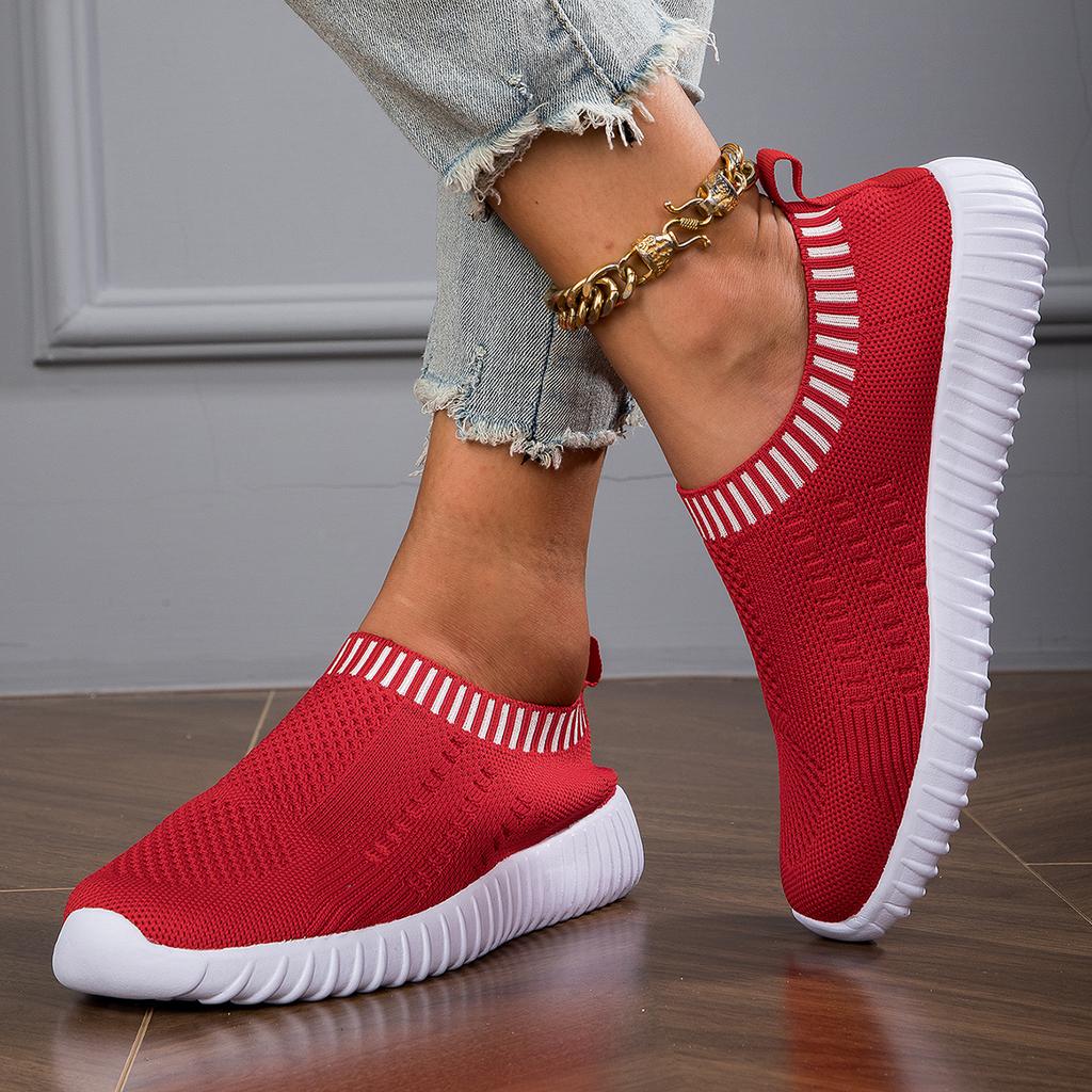 Pantofi de antrenament ușori și la modă pentru femei, plasă, plat, pantofi de alergare pentru exterior 2024, cu talpă plată și moale, pantofi de drumeție