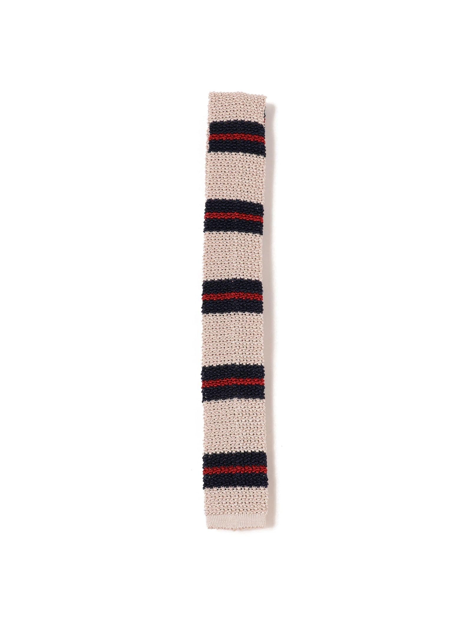 [BEAMS PLUS] Silk Knit Tie, Striped, Men s, OFFWHT, FREE 38440145840