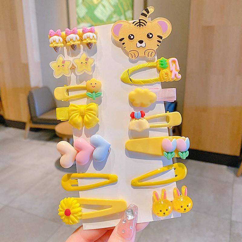 14 Pcs Hairpin Girl Children's Cute Clip Headdress Hairpin New Girl Hair Accessories Bangs Side Clip
