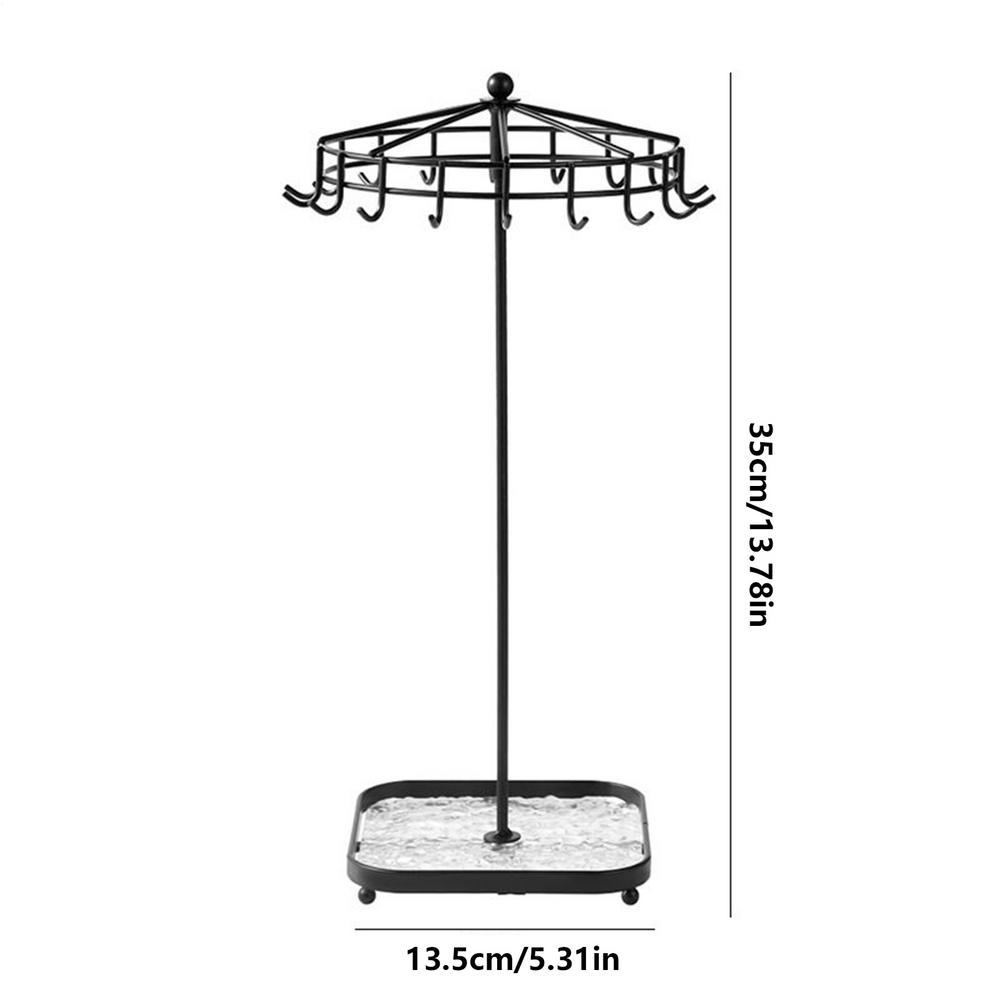 

Jewelry Stand Rotating Display Aesthetic Metal Jewelry Organizers And Storage For Earring Bracelet Ring Fashion Accessories чёрный
