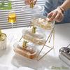 Miscellaneous Organizer Exquisite Snack Storage Box with Lid Transparent Fruit Tray with Holder Storage Can Home