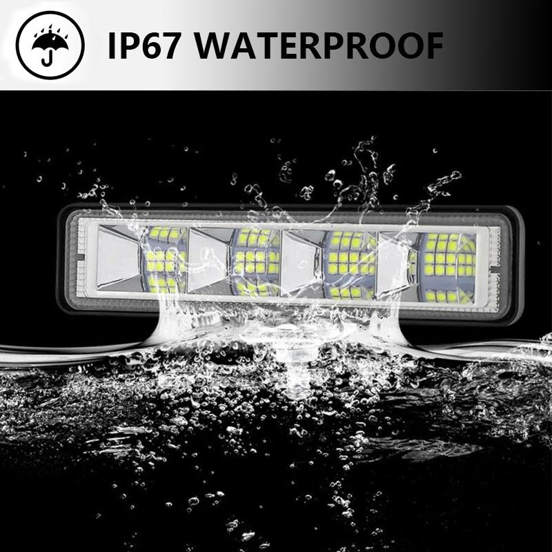 2Pcs 72W Car Work Light LED Bar 4x4 24 LED Worklight Bar Excavator 12-60V Led Combo Beam For Offroad SUV ATV Tractor Boat Trucks