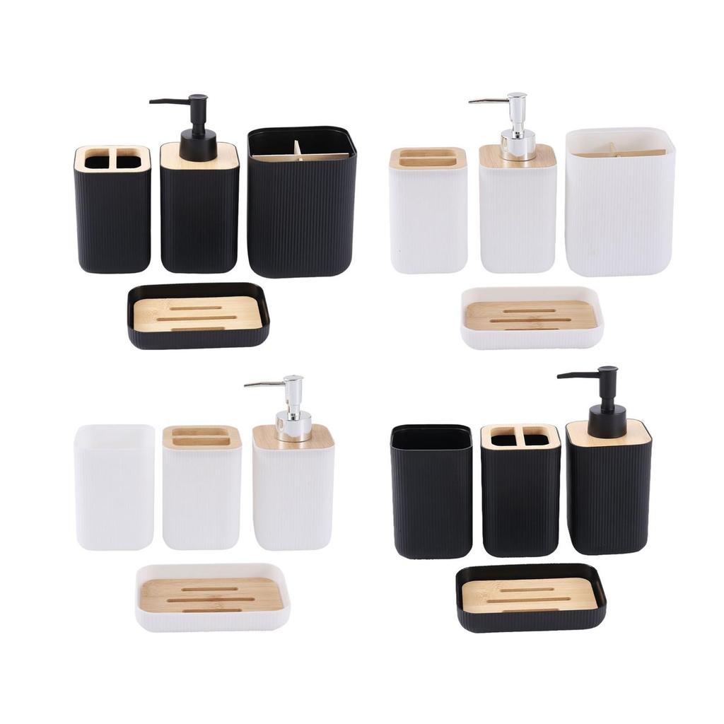 4x Bathroom Accessories Portable Practical Stylish Keep Tidy Bath Essential for Countertop Hotel Restroom Apartment Household
