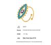 Qiong Yao Demon Eye Enamel Open Ring: 18k Gold-Plated Titanium Steel Adjustable Fashion Accessory