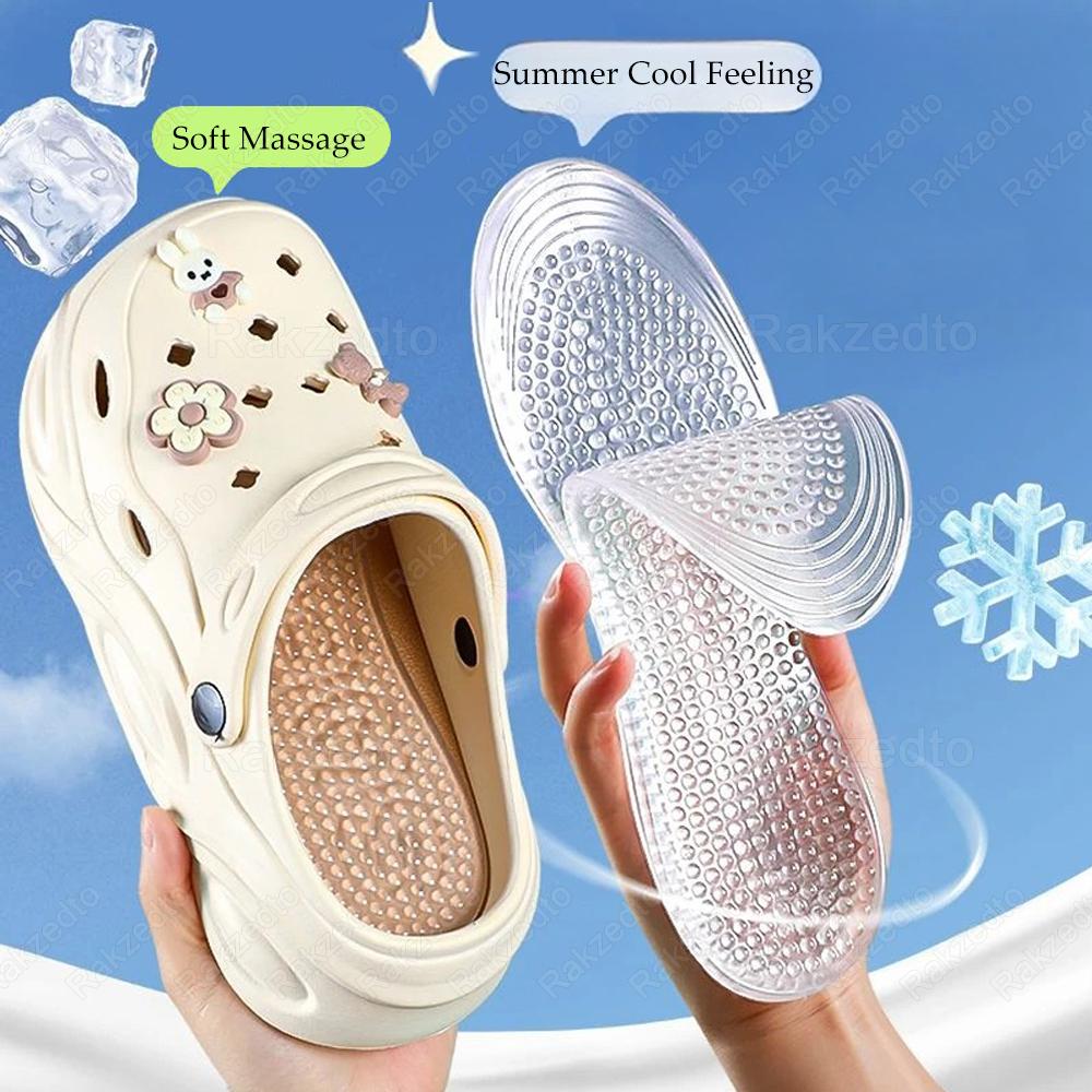 Silicone Insoles Man Plantar Fascitis Foot Massage Soft Transparent Gel Insoles for Woman Work Shoes Walking All Day Pain Relief