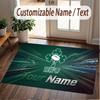 Custom Rug Ireland Rugby Pattern Print Name Text Soft Non‑Slip Floor Carpet for Home Indoor Decoration