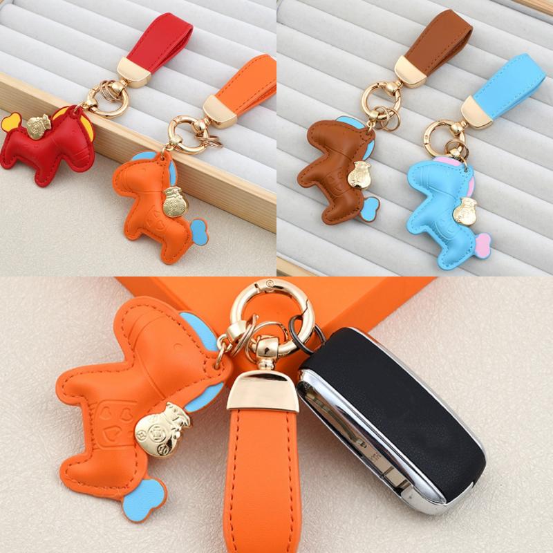 Leather Charms Cartoon Pony Pendant Bag Pendant Creative Lucky Horseback Money Bag Accessories New Year Gift
