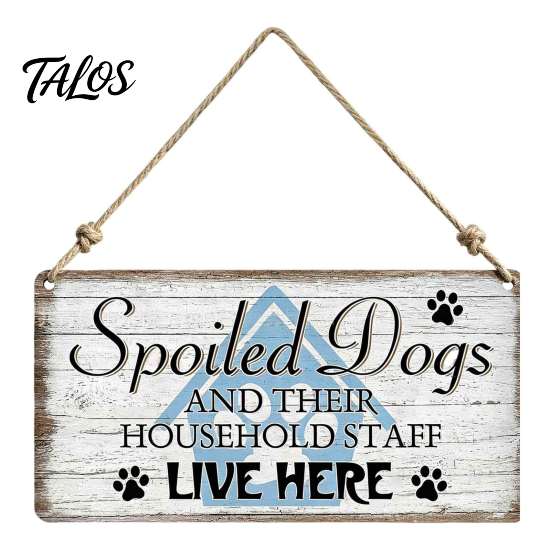 Decorative Wooden Pet Sign House Door Sign, Rustic Farmhouse Dog Wall Hanging Plaque, Theme Home Decoration Vintage Decor, Housewarming Gift