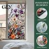 Thermal Insulation Window Decal Stained Glass Privacy Film, Flower Wall Decals, UV Blocking Tearable Sunlight Protection Film Floral Stickers