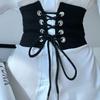 Adjustable Elastic Cummerbunds Black Waist Corset Gothic Wide Belt  Ladies