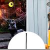 1:1 Häxkvast Halloween Grön LED-Häxkvast Dekor Ljusad Spöklik Utrustning Dekorationer För Dörr Veranda Spökhus Trädgård