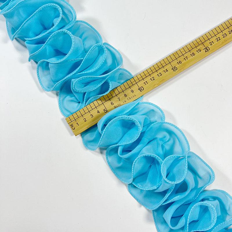 10 Yards 10cm Width Pleated Chiffon Tulle Lace Trim Ruffled Lace Fabric Applique Ribbon Trim Edge For DIY Sewing Dress Curtain