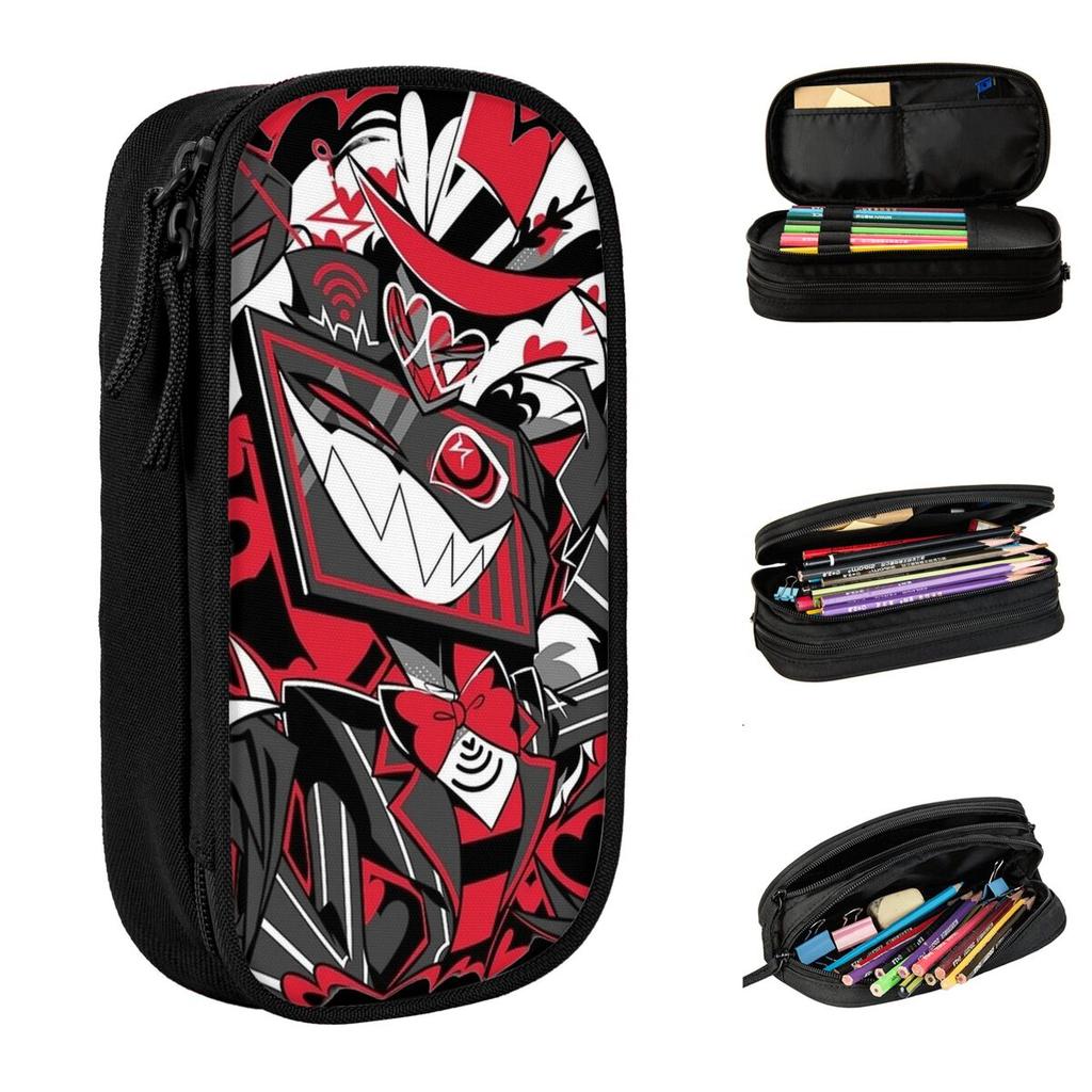 Vox Hazbined Pencil Case Cute Pen Holder Pencil Bags Student Big Capacity Office Zipper Pencil Box
