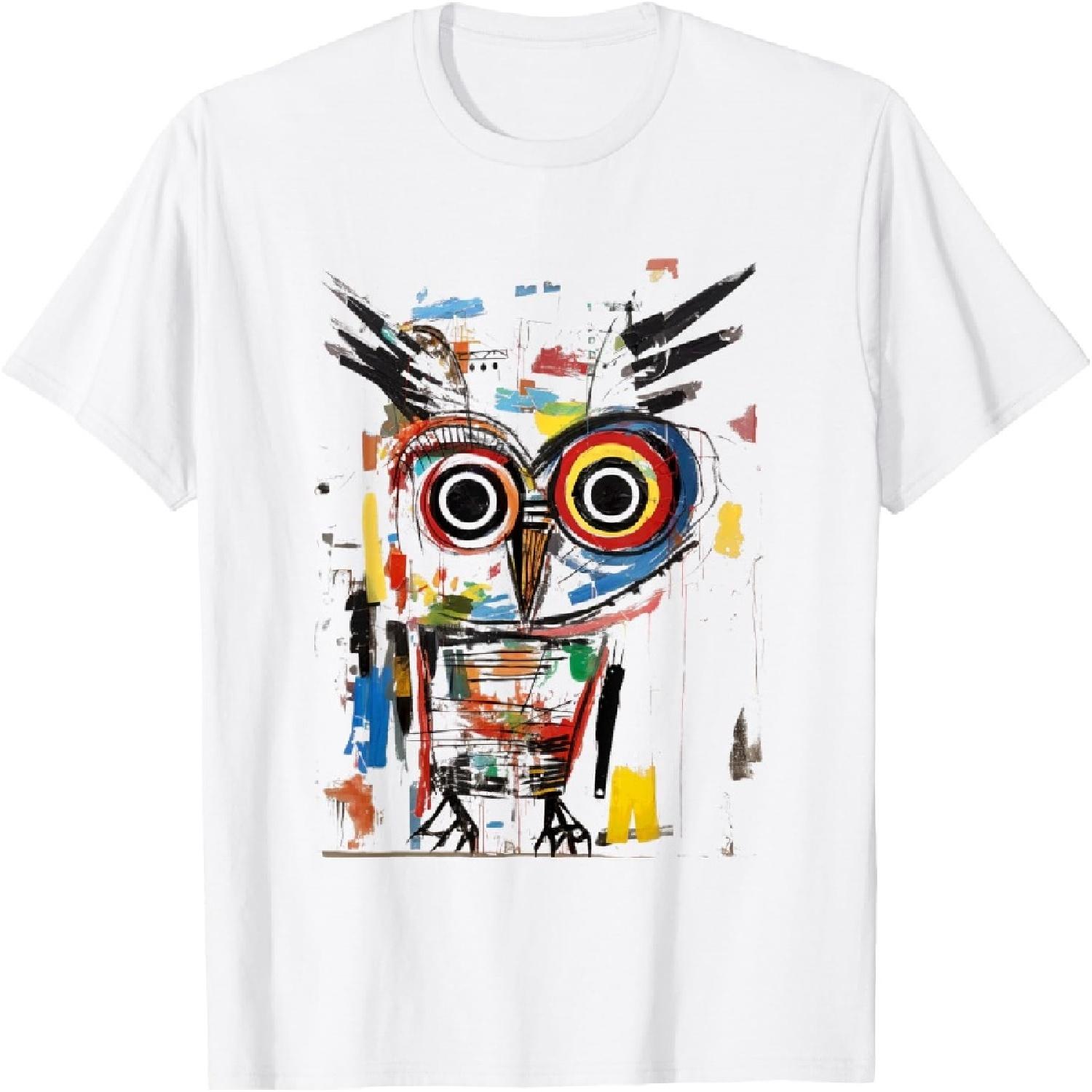 Colorful Owl Abstract Art Graffiti T-Shirt XXXXXL белый