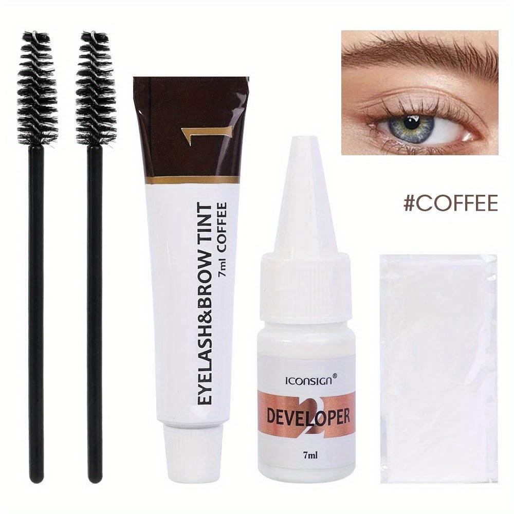 2 in 1 Eyelash and Eyebrow Tinting Kit, Professional Beauty Makeup Tool for Eyebrow and Eyelash Coloring, Suitable for Daily 7ml