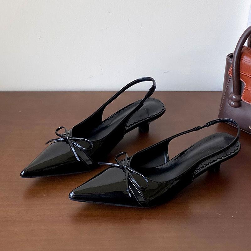 Fashion Fashion Pointed Toe Ladies Low Heel Sandals Shoes Casual Female Slip On Footwear Elegant Women Heeled Sandals Shoes