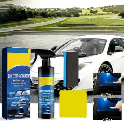 120ml Car Coating Agent Quick-acting Coating Agent Spray Quickly Coat Car Wax Polish Spray Waterless Wash For Cars Motorcycles