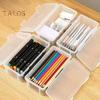 Pencil Box Extra Large Capacity Transparent Design Stackable Pencil Organizer Snap-on Lid Pencil Container