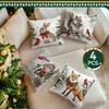 Christmas Winter Animals Pillowcase Bedroom Sofa Cushion Cover 100% Polyester Living Room Cushion Pillowcase Home Decor