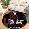 Tokyo Ghoul Runder Teppich Teppich für Wohnzimmer Schlafzimmer Sofa Spielzimmer Dekor Rutschfeste Bodenmatte