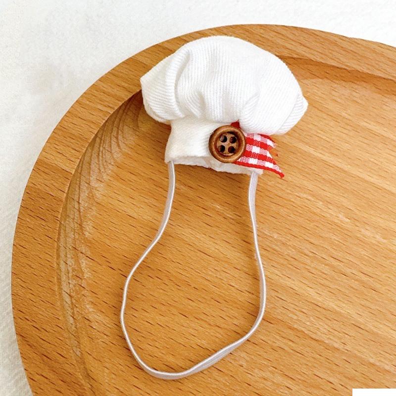 

Кукольная шляпа шеф-повара для наряда 15-17 см и шляпа для 10-сантиметровой хлопковой куклы, декоративная мини-шляпа