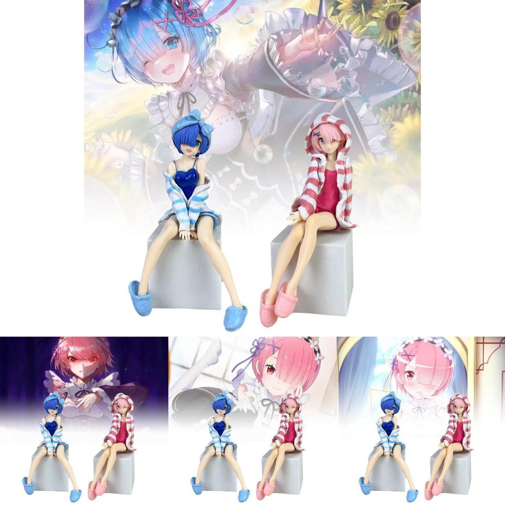 Charming Pvc Anime Figures Isekai Life Ram And Rem Beautiful Girl Collectibles