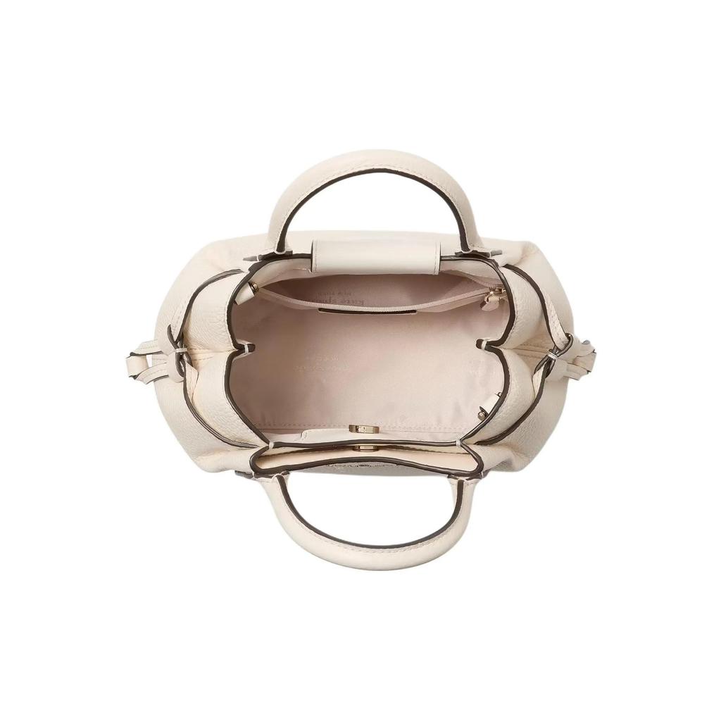 kate spade Dumpling Alphabet Logo Contrast Design Grain Leather Shoulder Crossbody Tote Mini Women's Off-White