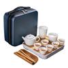 High-grade suet jade porcelain kung fu travel tea set tea art teaching set business company merchandise festival gifts