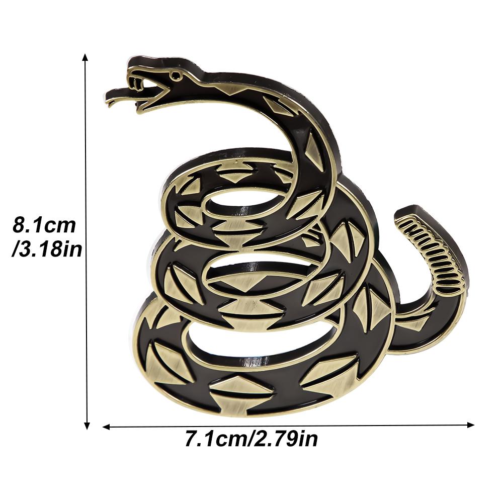 1Pc 3D Snake Badge Decal Dont Tread on Me Metal Car Sticker Gadsden Flag Auto Emblem for Automotive Truck SUV Motorcycle