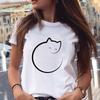 Fashion Women's Cute Cat Animal Print T-shirt Crew-neck Women's T-shirt Tops  Women Clothing Graphic T Shirts Harajuku Aesthetic