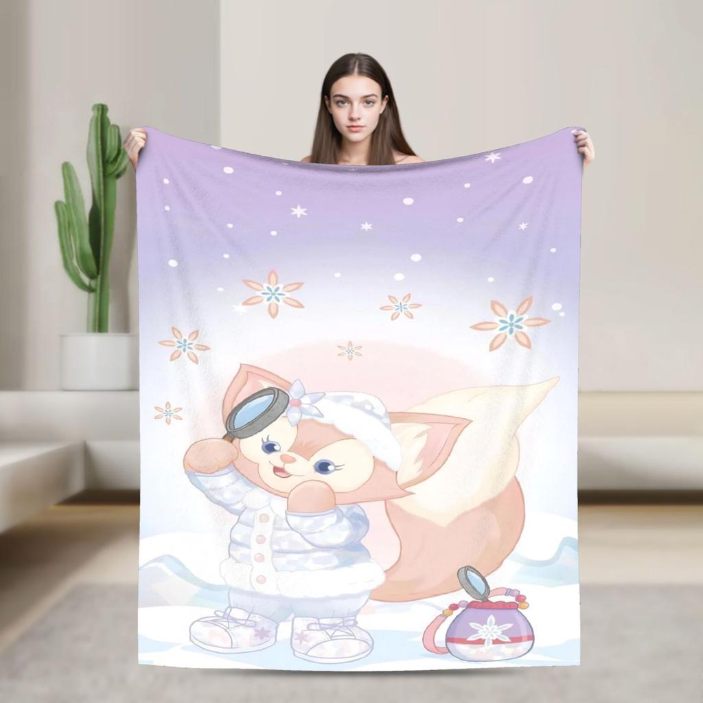 Duffy Bear & Friends ShellieMay Blanket Cartoon StellaLou Gelatoni Flannel Funny Warm Throw Blanket for Home Winter