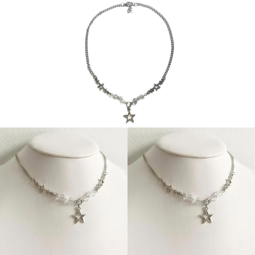 Y2k Star Pendant Necklace With Alloy Geometric Charm For Fashion Women