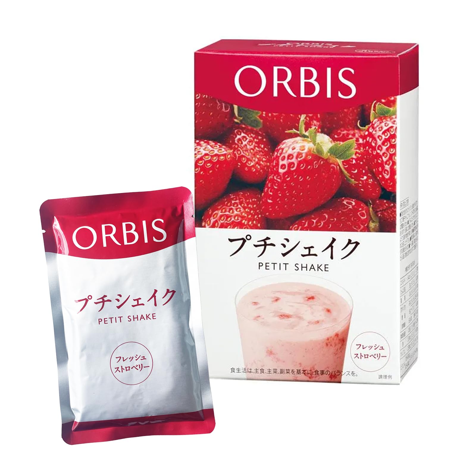 

ORBIS Petit Shake Fresh Strawberry 100g x 7 servings 147kcal per serving Diet Drink/Smoothie
