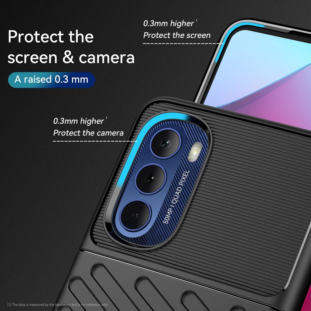 For Motorola Moto G Stylus 5G (2022) Thunder Series Thickened TPU Phone Case Twill Texture Anti-Slip Phone Cover